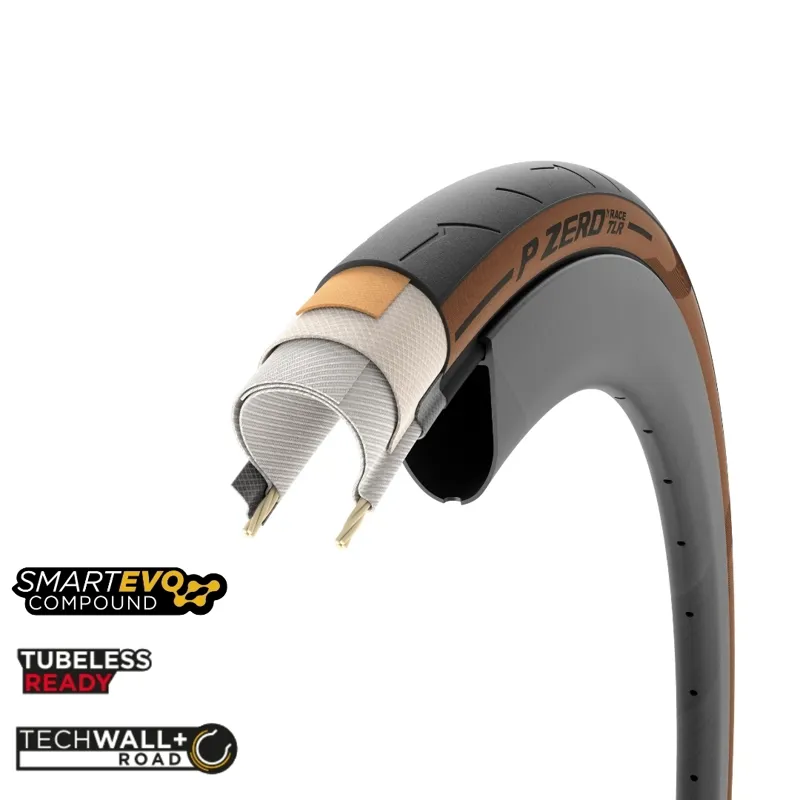 Pirelli PZERO Race TLR Tubeless Road Bike Tyre Tan Wall 700x28c-1