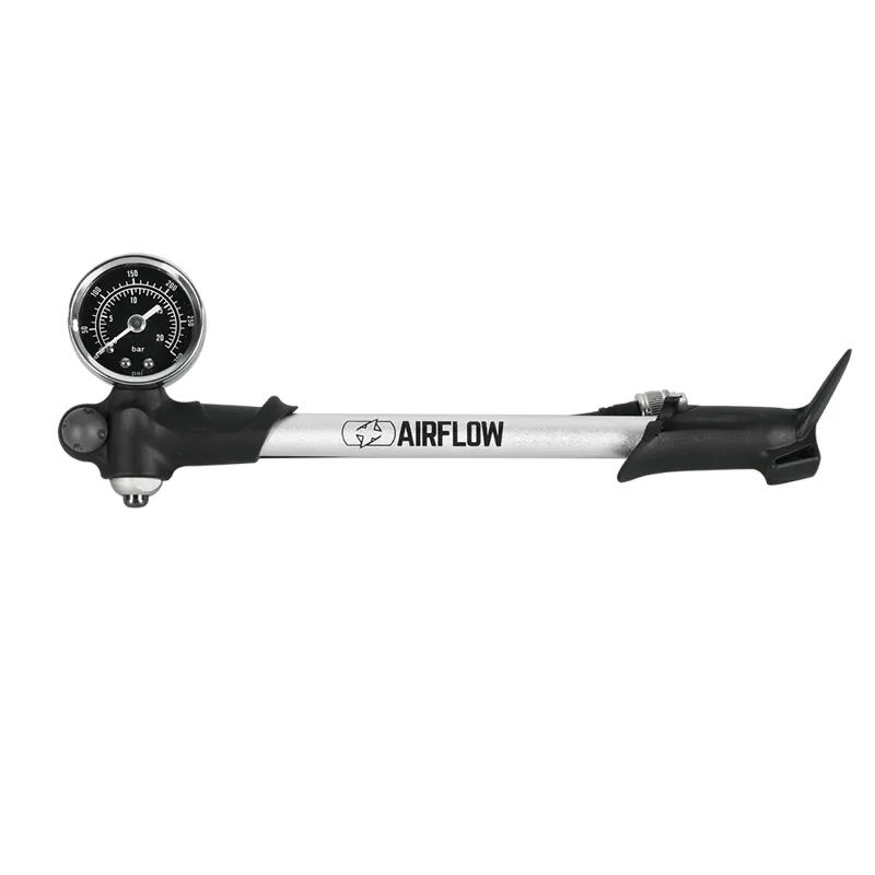Oxford Airflow Shock Suspension Pump with Gauge Silver