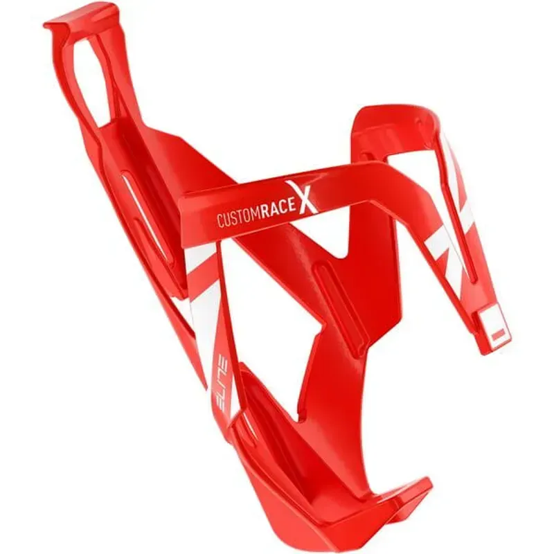 Elite Custom Race X Resin Bottle Cage in White and Red