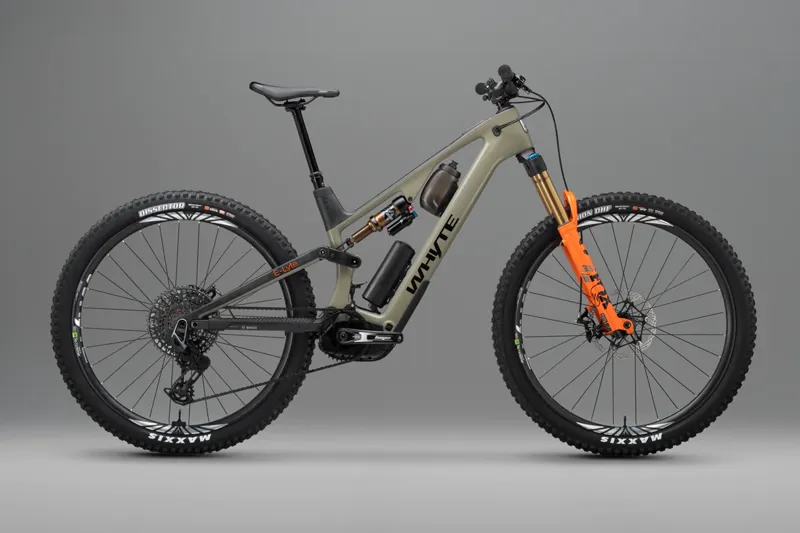 Whyte E-Lyte 150 Works Enduro Electric Mountain Bike 2024 Gloss Olive-2