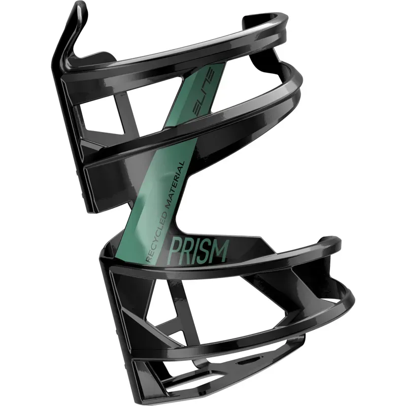 Elite Prism Side-entry Drinks Bottle Cage Gloss Black and Green