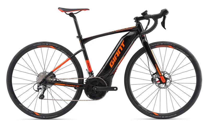 Giant Road E 2 Pro E Road Bike 18 Black Red Orange