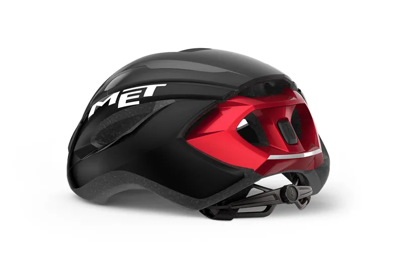 MET Strale Aero Road Cycling Helmet Black/Metallic Red-1