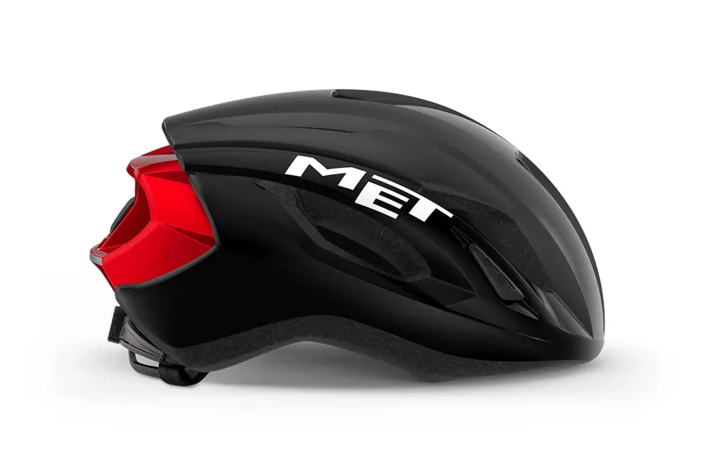MET Strale Aero Road Cycling Helmet Black/Metallic Red-2