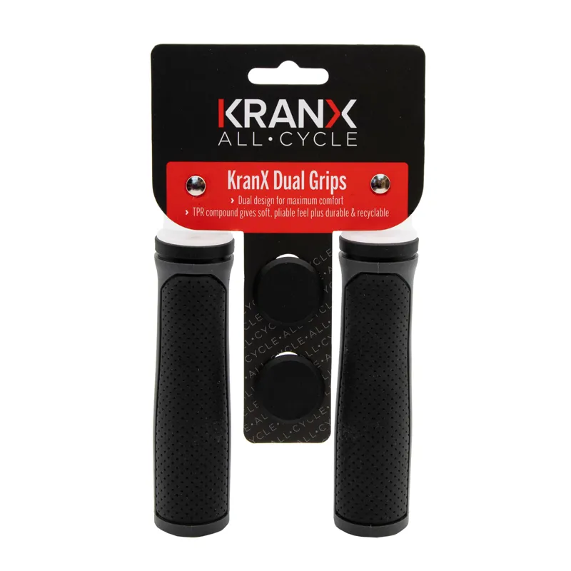 Kranx Dual Density Handlebar Grips in Black/Grey