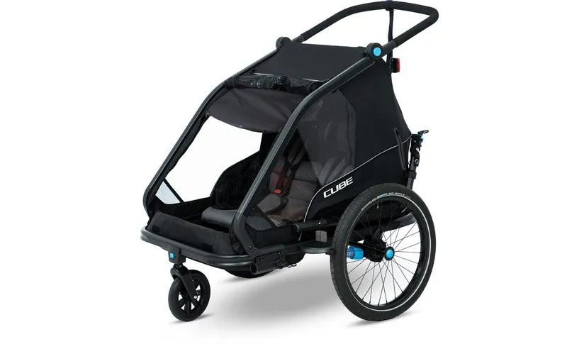 Cube Kids Trailer Double Cmpt Black-1