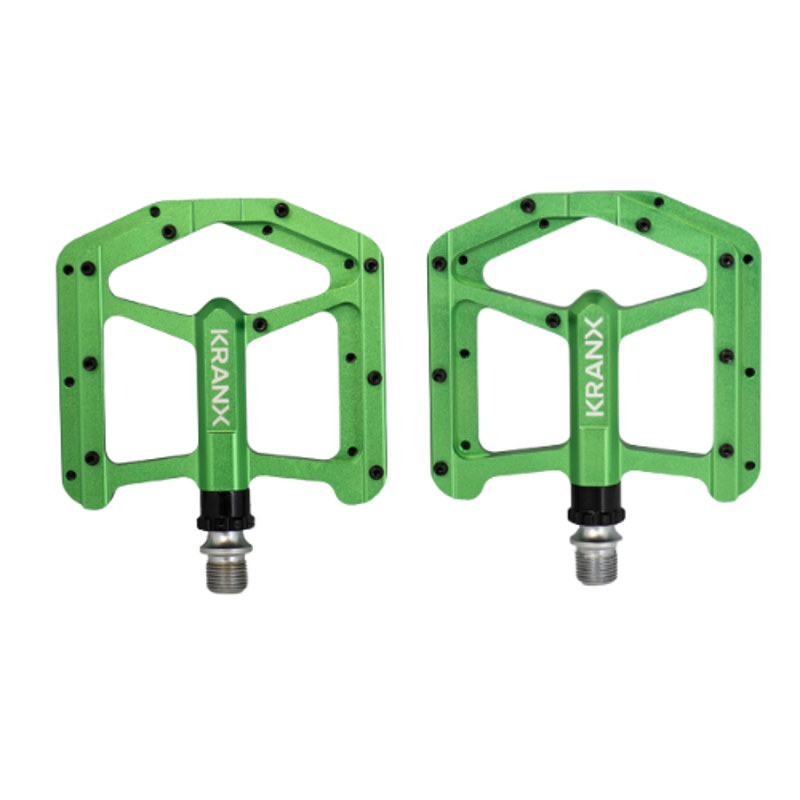 Kranx Trail Luxe Alloy Platform Pedals Green-1