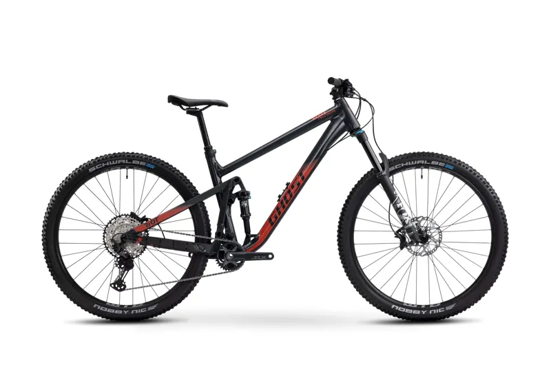Ghost Riot Trail AL 140 Essential Full Suspension Mountain Bike Dark Grey/Red
