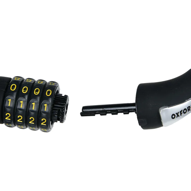 Oxford 1.5m X 12mm Combi Coil Bike Lock Black-1