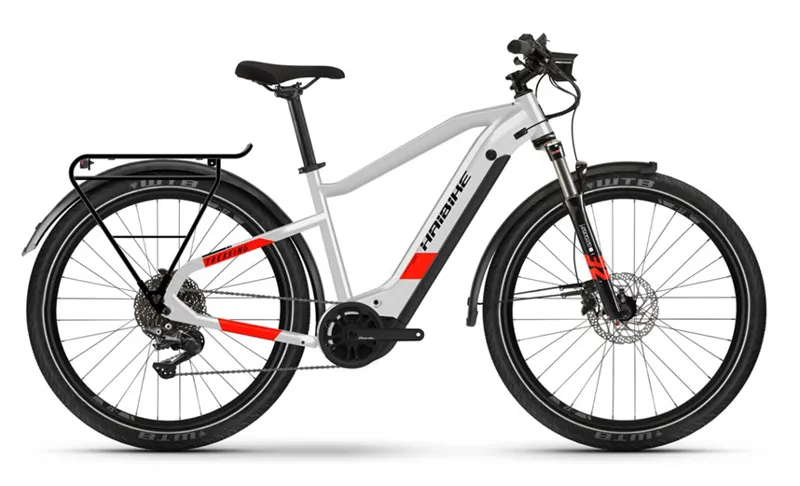 Haibike Trekking 7 630Wh Electric Hybrid Bike Cool Grey/Red