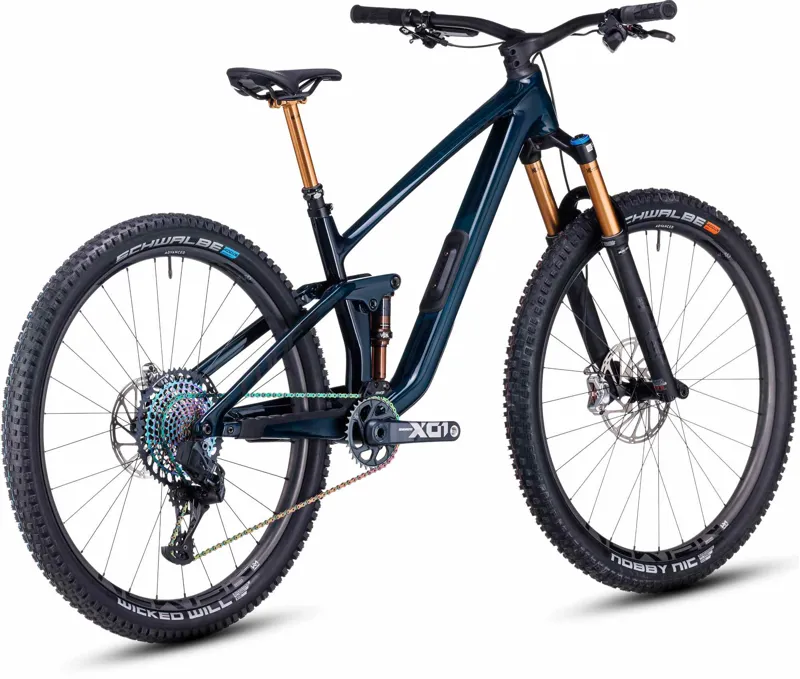 Cube Stereo One44 C:68X SLT Full Suspension Mountain Bike Liquid Blue Rainbow-1