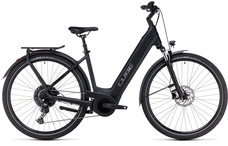 Cube Touring Hybrid Pro 625 Easy Entry Electric Bike Black/Metal