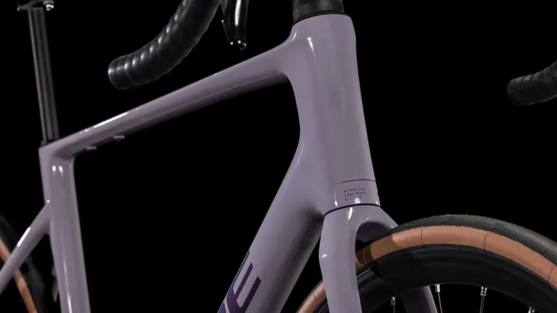 Cube Attain C:62 Race Road Bike 2025 Plum Grey/Brink-3