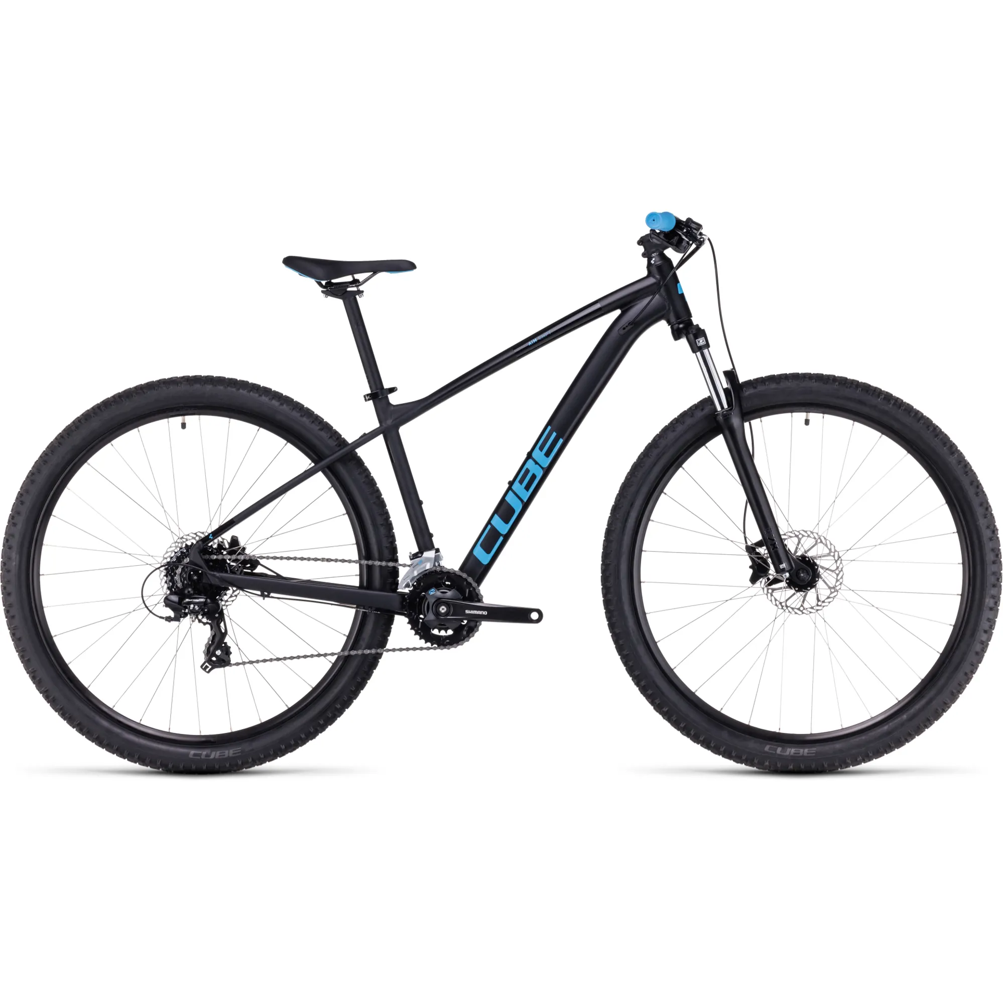 Cube Aim Hardtail Mountain Bike 2023 Black/Blue - Main Image