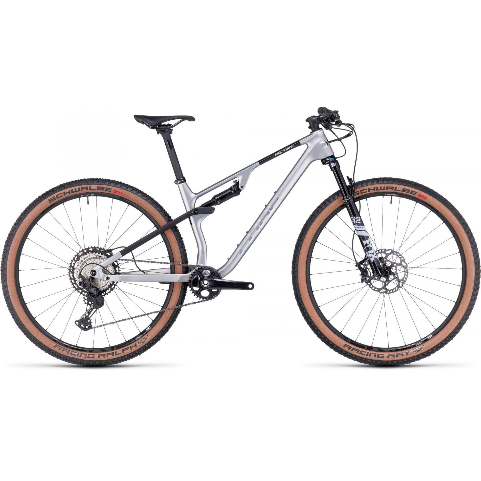 Cube AMS ZERO99 C:68X Race FS Mountain Bike 2024 Silver/Black Cube AMS ZERO99 C:68X Race FS Mountain Bike 2024 Silver/Black
