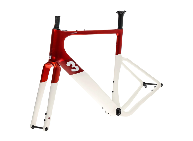 3T Exploro Racemax Italia Carbon Gravel Bike Frameset Red/White-2