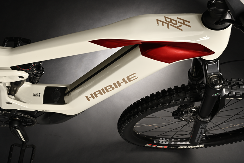 Haibike Hybe 9 750wh Electric Enduro Mountain Bike 2024 Grey/Red Gloss-1