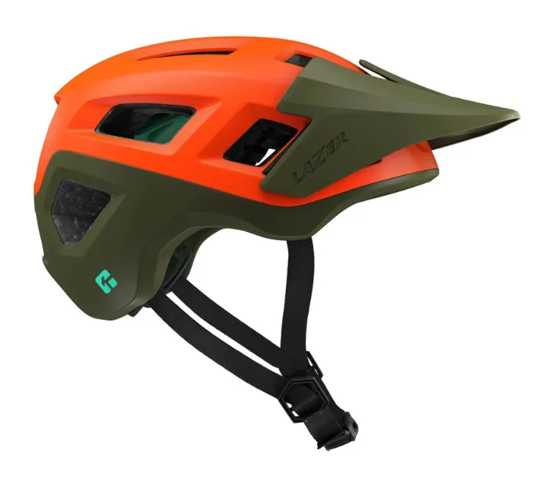 Lazer Coyote KinetiCore Mountain Bike Helmet Matt Orange Green