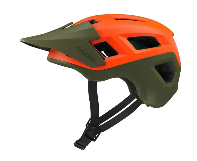 Lazer Coyote KinetiCore Mountain Bike Helmet Matt Orange Green-1