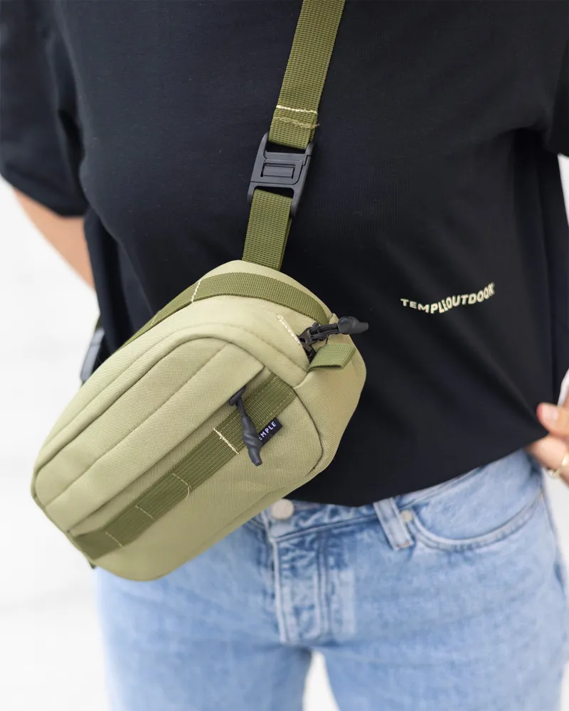 Temple Outdoors Cross Body Bar Bag Olive Green-4