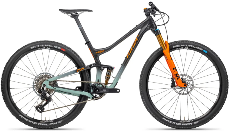Niner RKT 9 RDO Eagle 90 Full Suspension Bike 2025 Carbon Grey/Orange