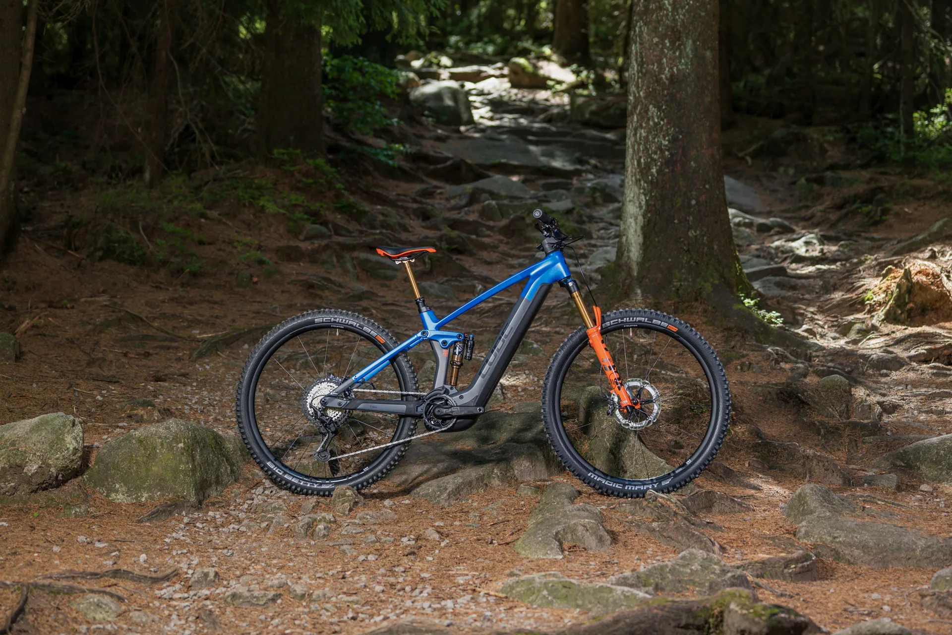Cube Stereo Hybrid 140 HPC 750 Electric Mountain Bike 2024 Action
