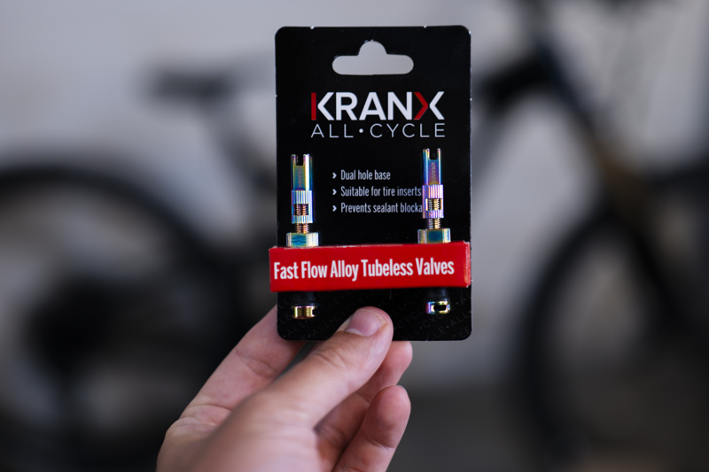 Kranx Tubeless Valves 44mm long in Oil Slick
