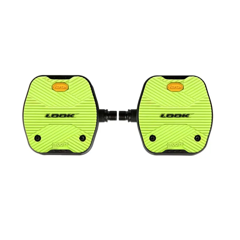 Look Geo City Grip Flat Pedals Lime