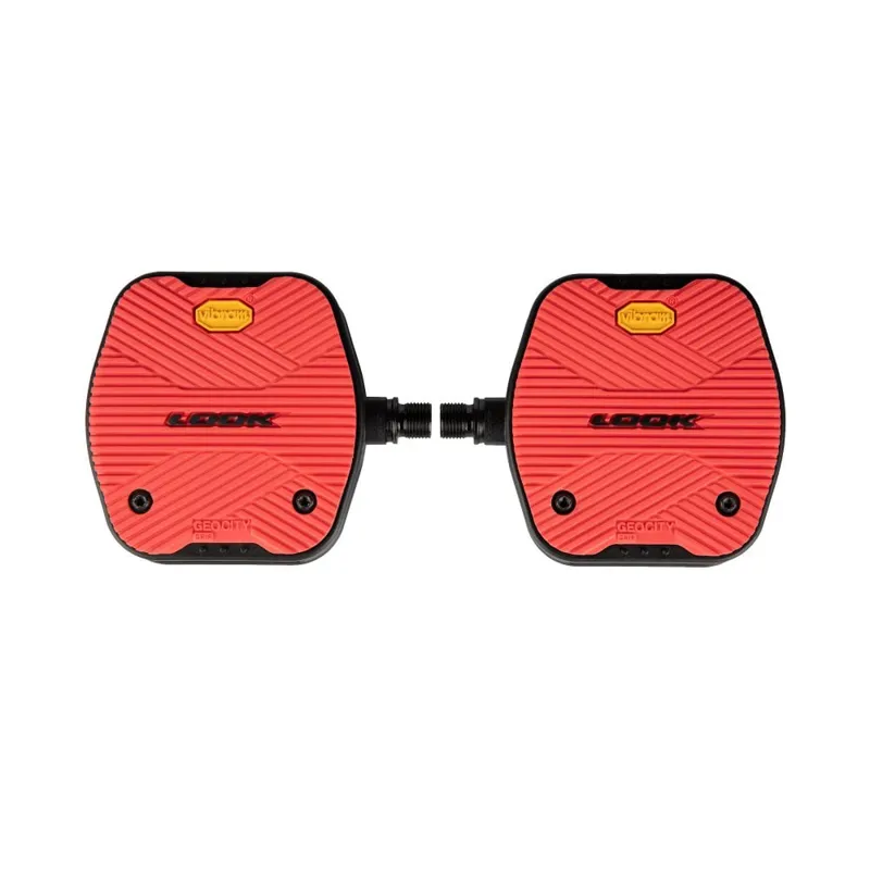 Look Geo City Grip Flat Pedals Red