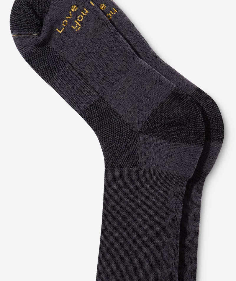 Quoc Extra Fine Merino Tech Wool Socks Charcoal-1