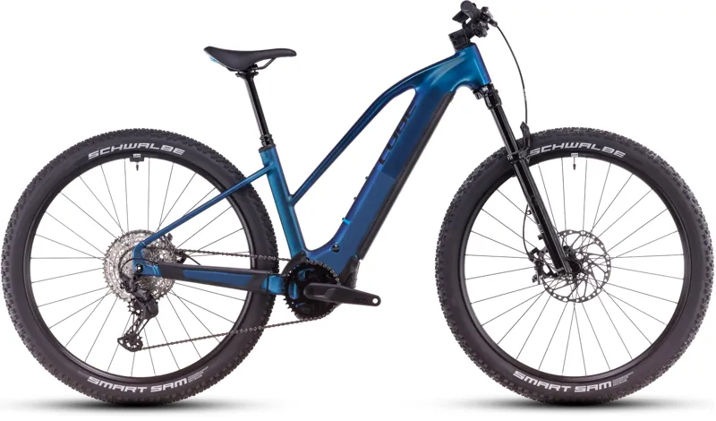 Cube Reaction Hybrid SLX 800 Trapeze Electric Mountain Bike 2025 Nebula/Blue
