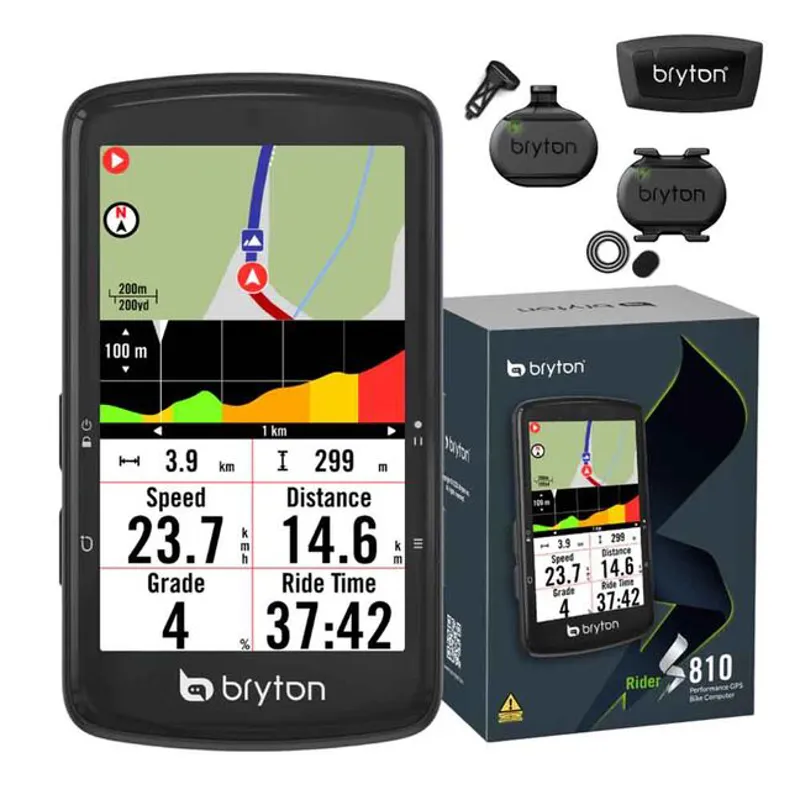 Bryton Rider S810 GPS Cycling Computer With Sensor Bundle