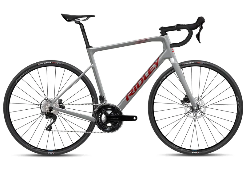 Ridley Grifn 105 2x12 All Road Bike Battleship Grey/Candy Red