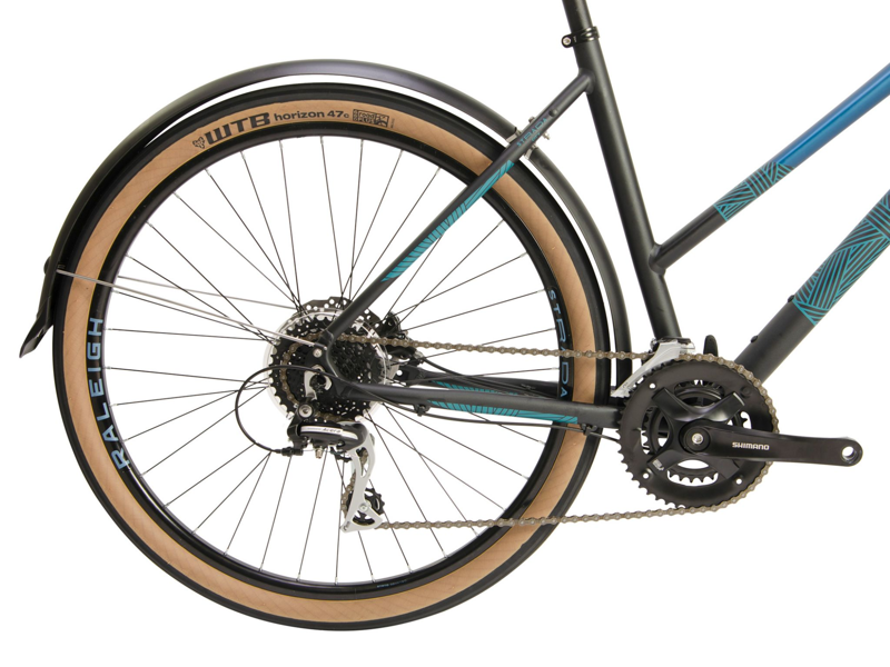 Raleigh Strada City Trapeze Open Frame Hybrid Bike Black/Blue-2