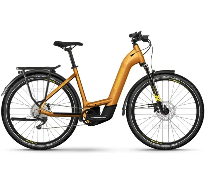 Haibike Trekking 8 Low Hybrid Electric Bike Lava Yellow