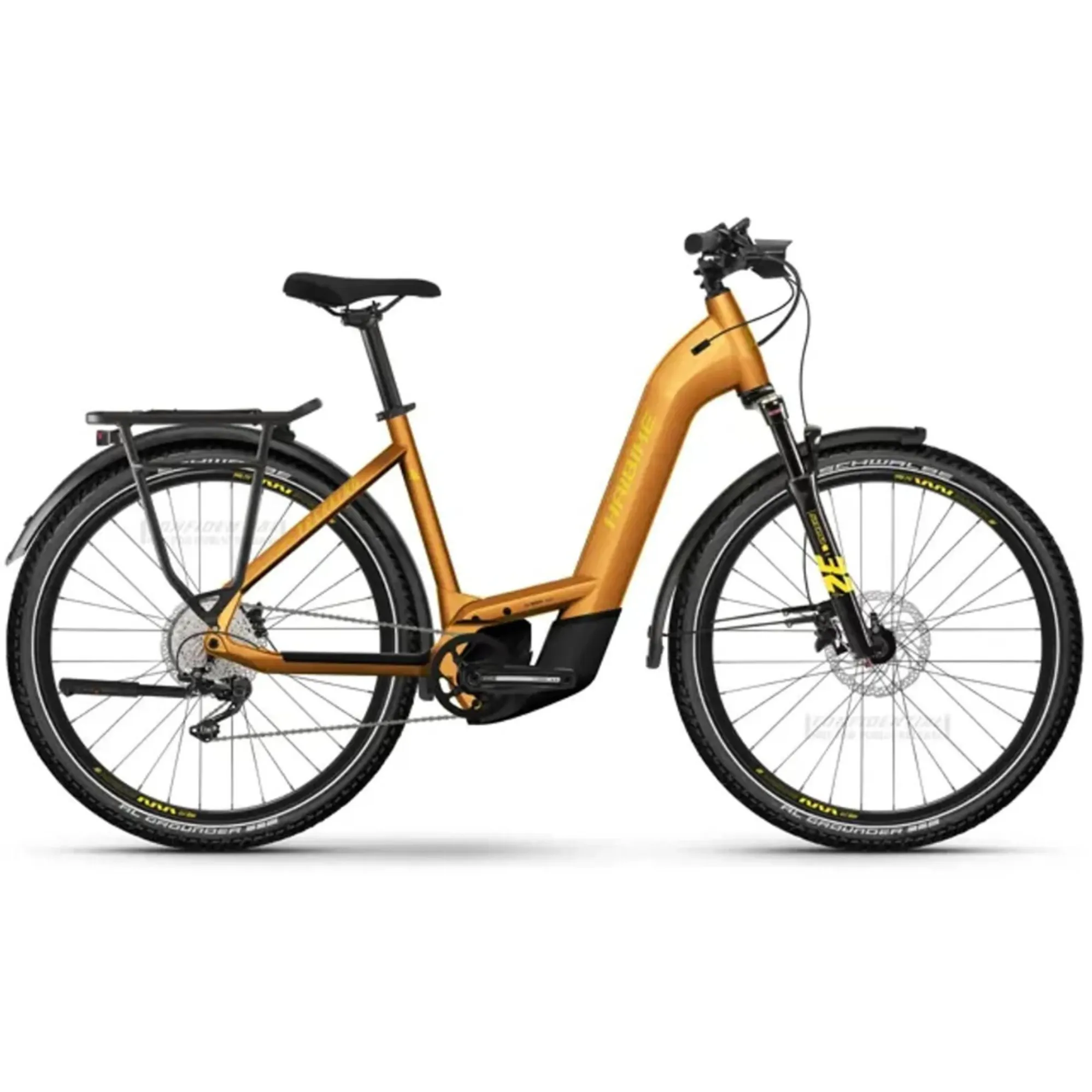 Haibike Trekking 8 Low Hybrid Electric Bike Lava Yellow