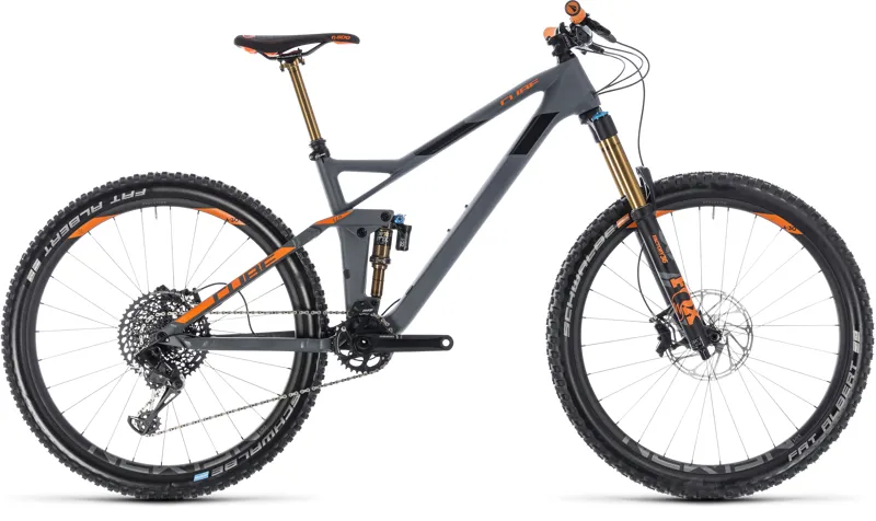 Cube Stereo 140 HPC Team 27.5 FS Mountain Bike 2018 Grey/Orange