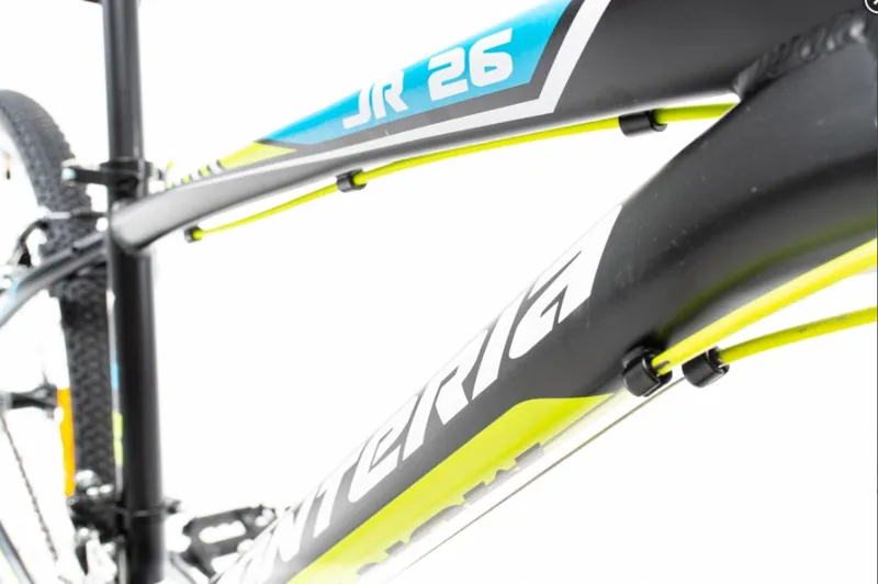 Monteria JR 26in Wheel Mountain Bike Black Green Blue 17in-1