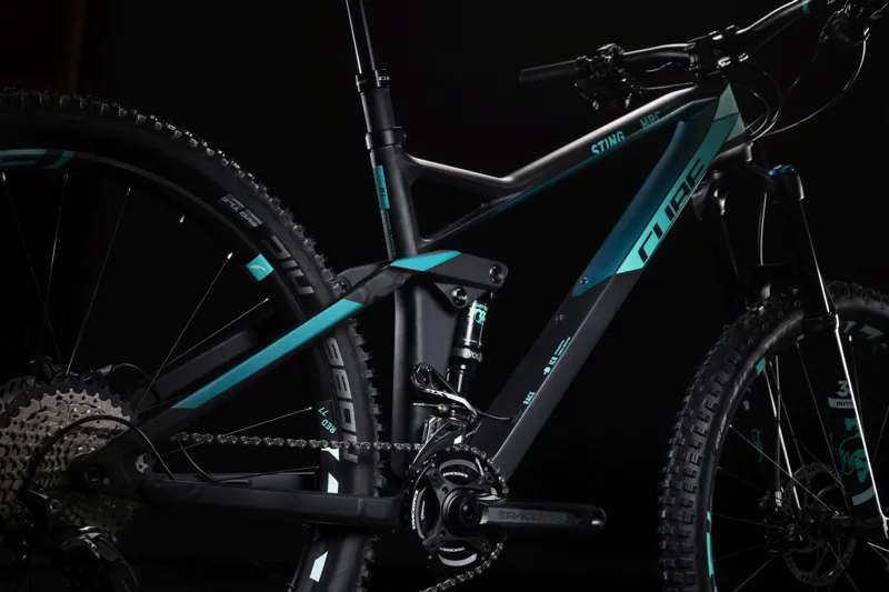 Cube Sting WS 140 HPC Race Womens FS Mountain Bike 2019 Black/Mint-2