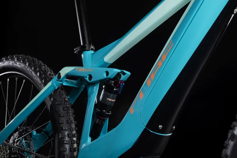 2019 Cube Sting Hybrid 120 Race 500 Electric FS Mountain Bike in Blue-4
