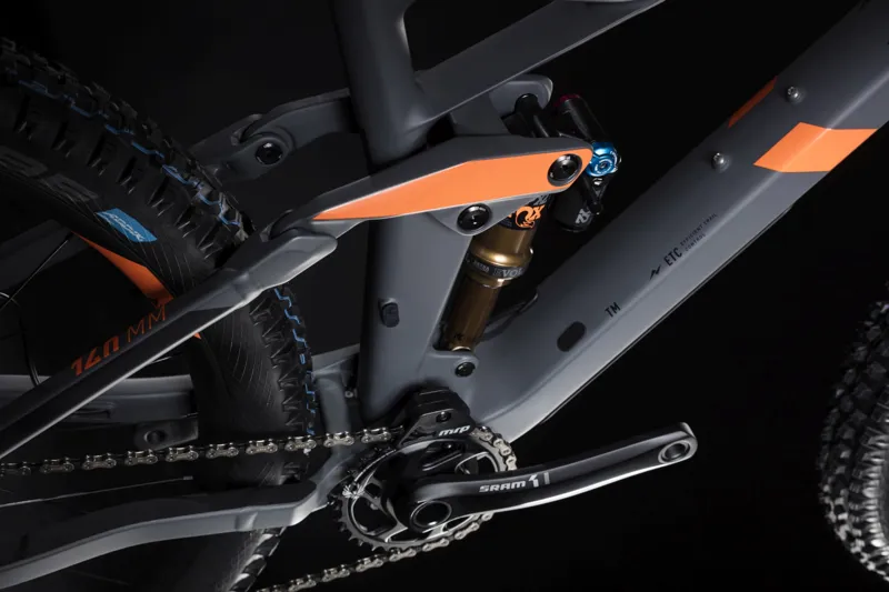 Cube Stereo 140 HPC TM 27.5 FS Mountain Bike 2019 Grey/Orange-4