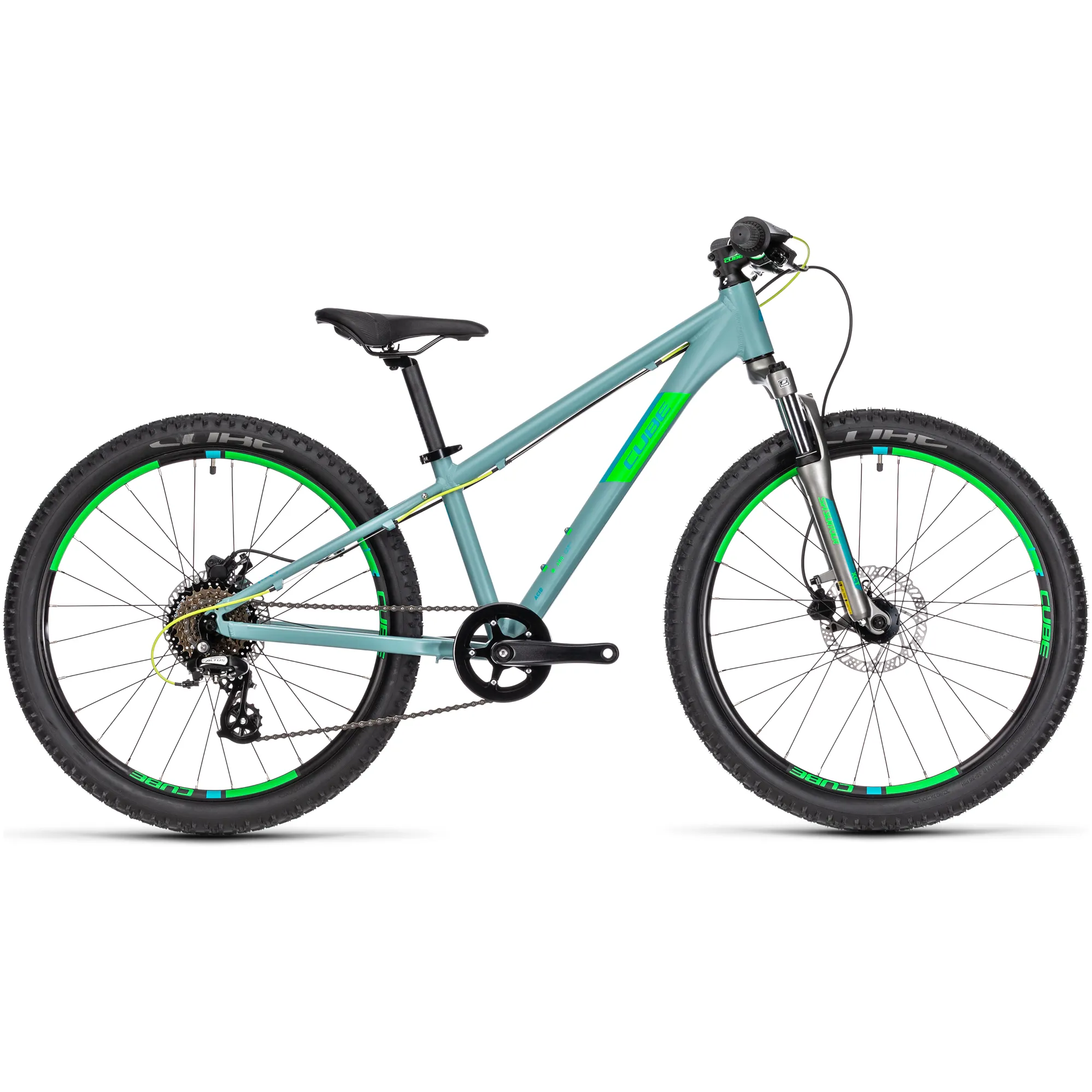 Cube Acid 240 Disc 24inch Kids Bike 2020 Blue/Grey/Green Cosmet