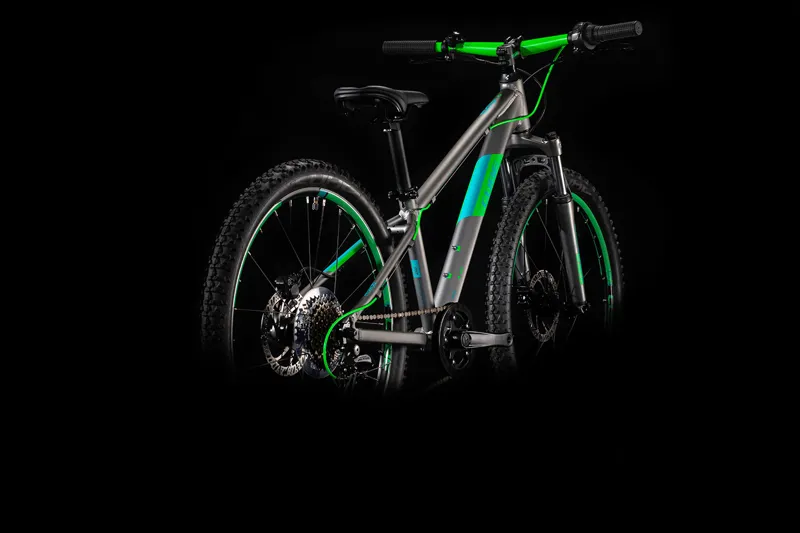 Cube Acid 240 Disc 24inch Kids Mountain Bike 2021 Grey/Neon Green-3