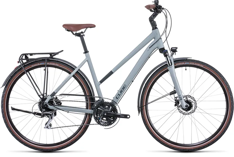 Cube Touring Pro Trapeze Hybrid Bike 2022 Lunar/Grey 