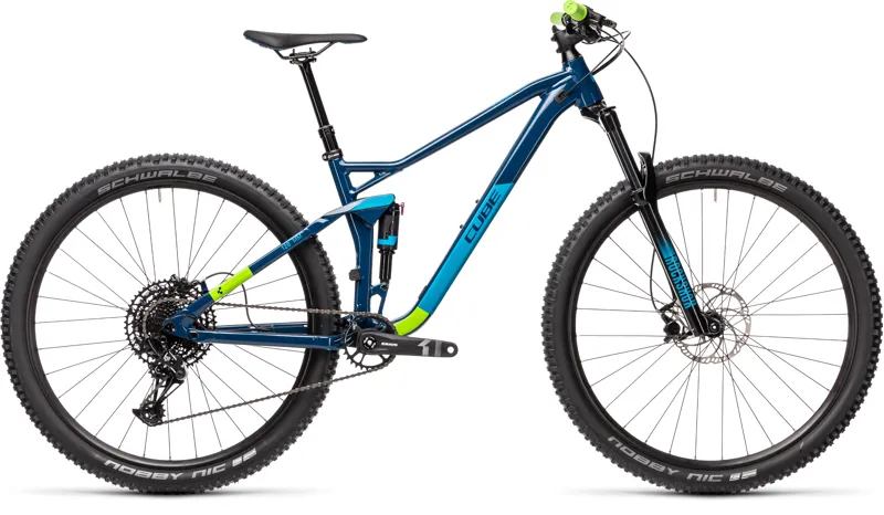 Cube Stereo 120 Pro 29 FS Mountain Bike 2021 Blueberry/Green