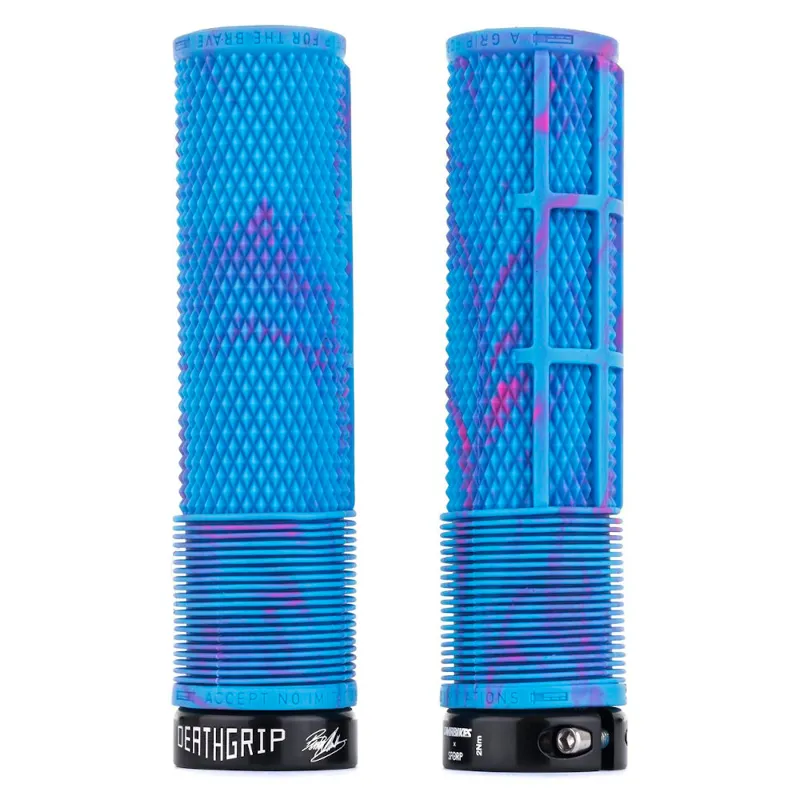 DMR Death Grip Flangeless Lock-On Handlebar Grips Miami Blue