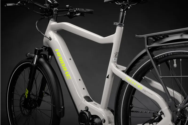 Haibike Trekking 6 High 630 Electric Hybrid Bike 2022 Grey Gloss/Neon Yellow-4