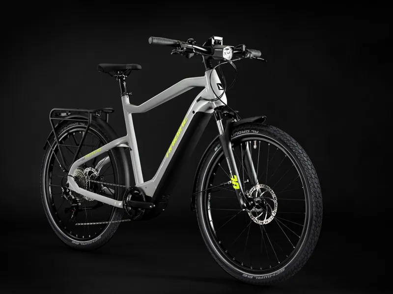 Haibike Trekking 6 High 630 Electric Hybrid Bike 2022 Grey Gloss/Neon Yellow-1