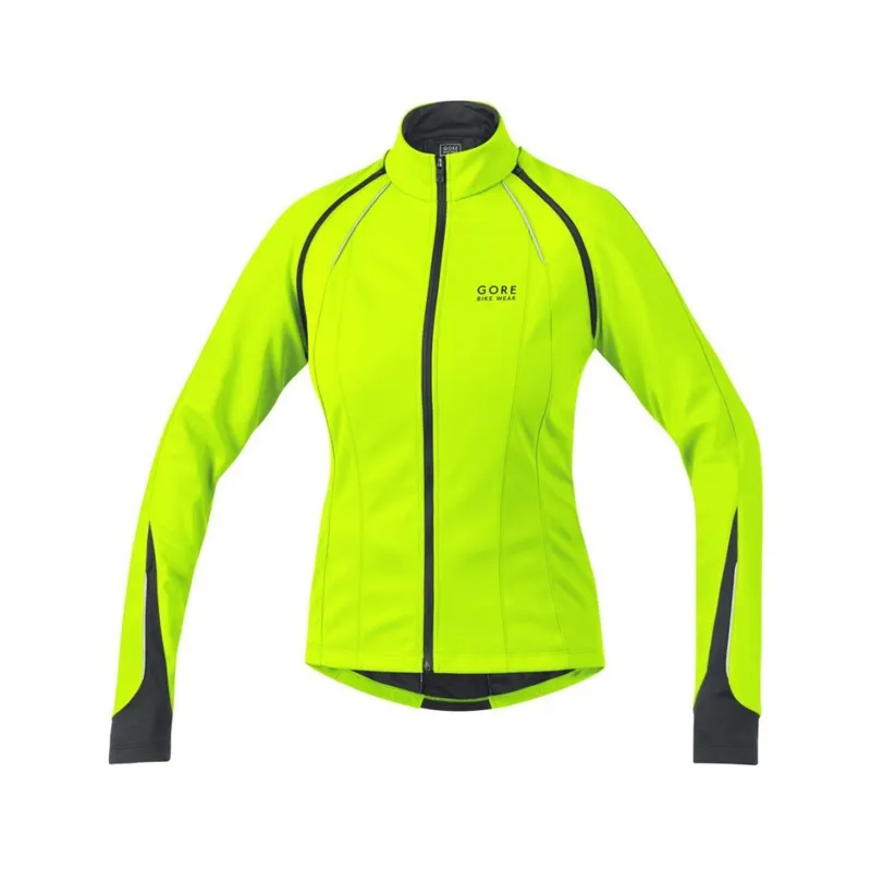 Gore WindStopper Phantom Womens Zip-Off Cycling Jacket Neon Yellow/Black