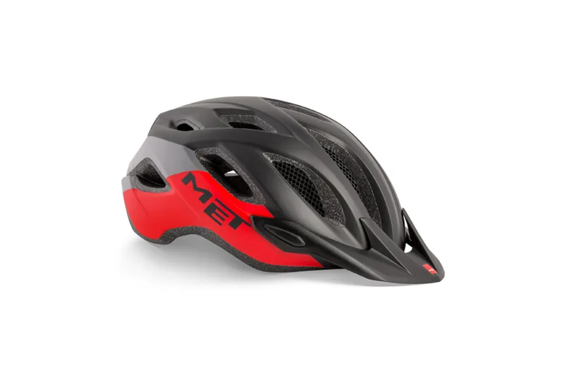MET Crossover Helmet Black Red Matt 